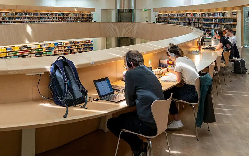 Modern Library with study desks